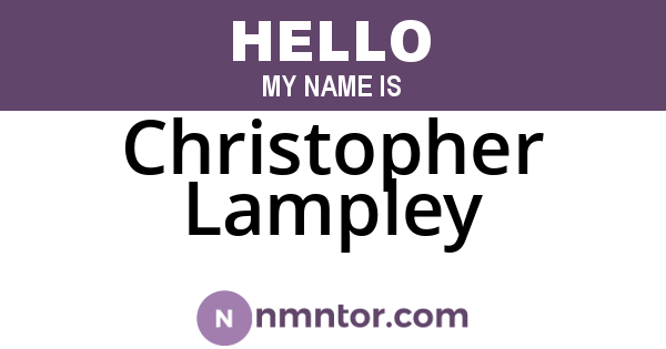 Christopher Lampley
