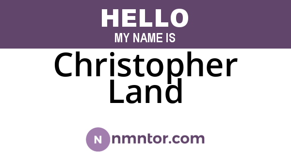 Christopher Land