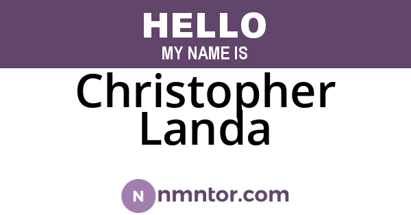 Christopher Landa