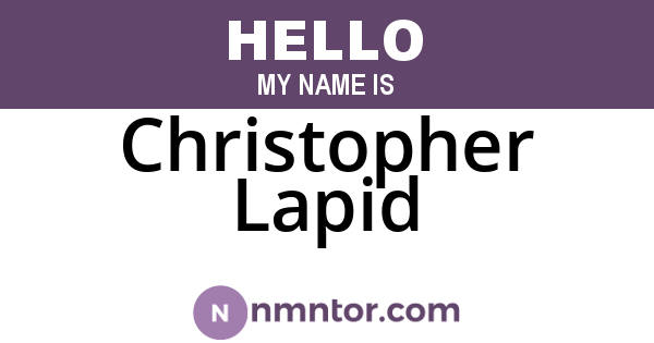 Christopher Lapid