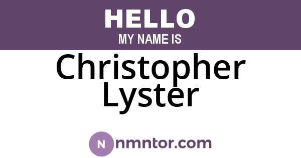 Christopher Lyster
