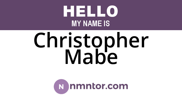 Christopher Mabe