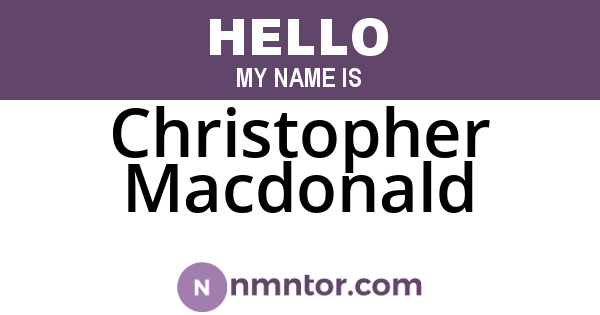 Christopher Macdonald