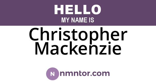 Christopher Mackenzie