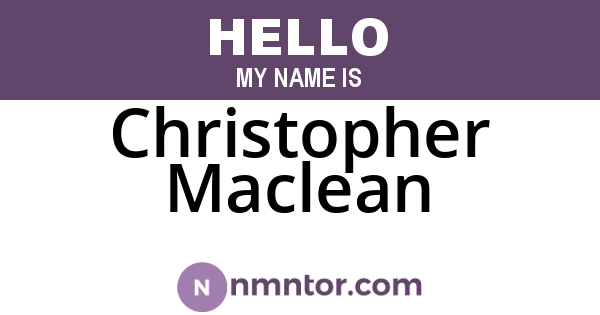 Christopher Maclean