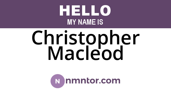 Christopher Macleod