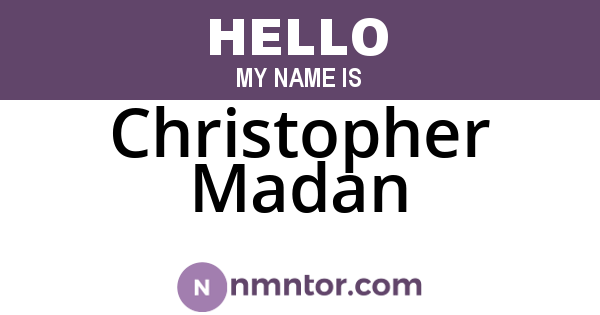 Christopher Madan