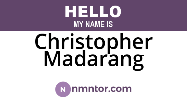 Christopher Madarang