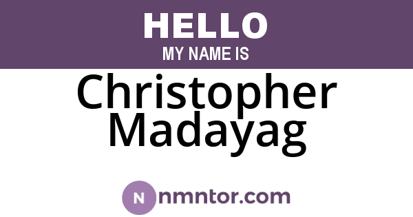 Christopher Madayag