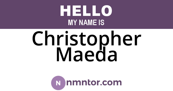 Christopher Maeda