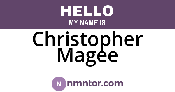 Christopher Magee