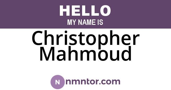 Christopher Mahmoud