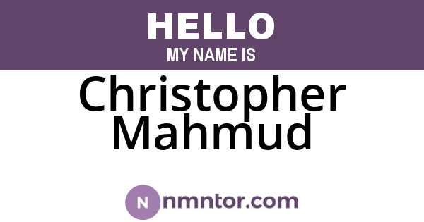 Christopher Mahmud