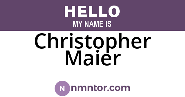 Christopher Maier