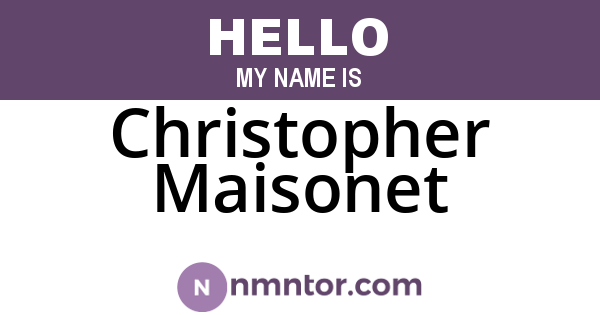 Christopher Maisonet