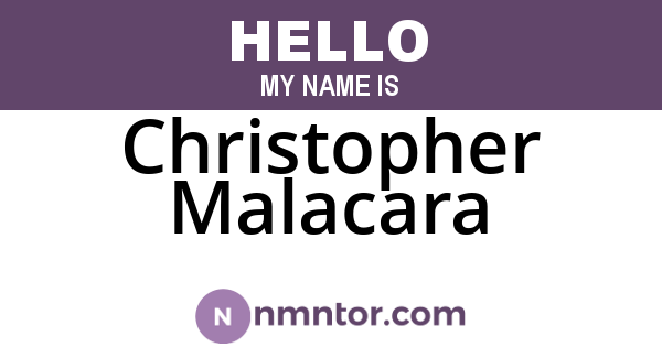 Christopher Malacara