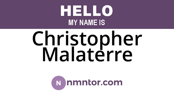 Christopher Malaterre