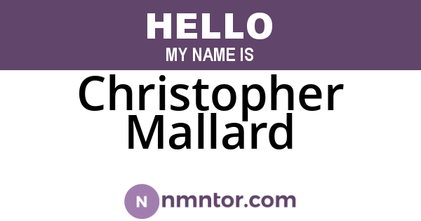 Christopher Mallard