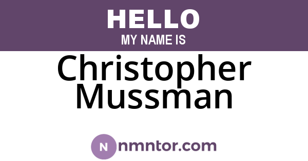 Christopher Mussman