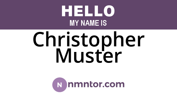Christopher Muster