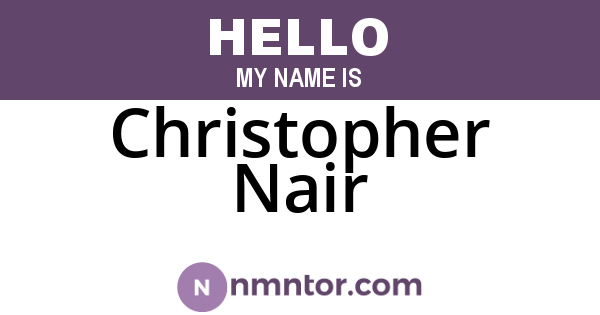 Christopher Nair