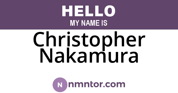 Christopher Nakamura