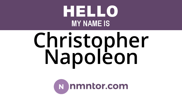Christopher Napoleon