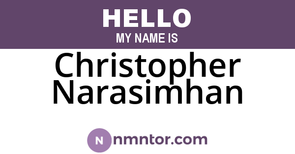 Christopher Narasimhan