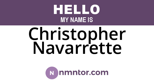 Christopher Navarrette