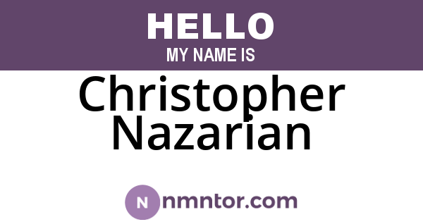Christopher Nazarian