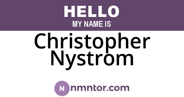 Christopher Nystrom