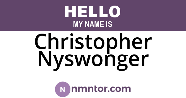 Christopher Nyswonger