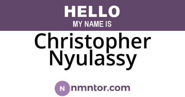 Christopher Nyulassy