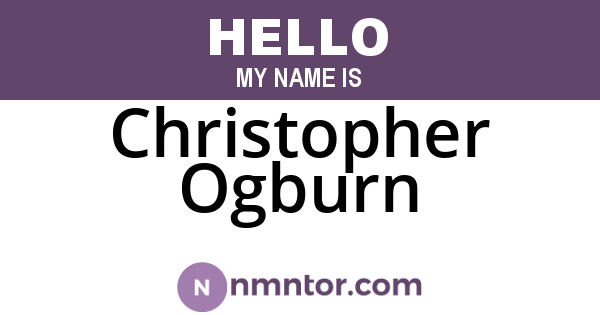 Christopher Ogburn