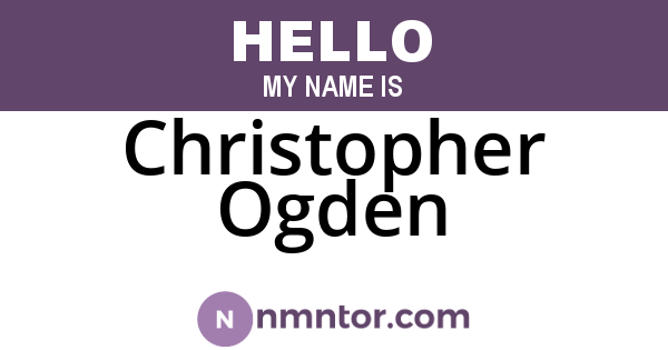 Christopher Ogden