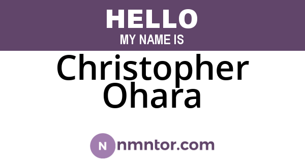 Christopher Ohara