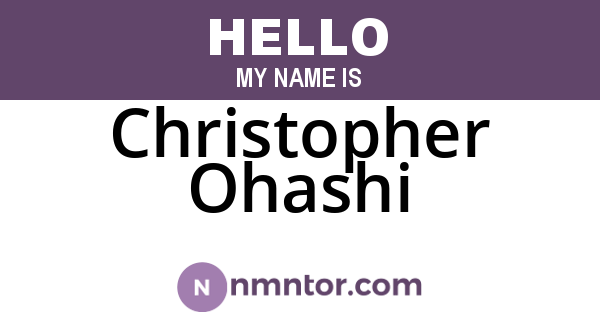 Christopher Ohashi