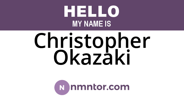 Christopher Okazaki
