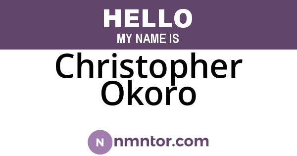 Christopher Okoro