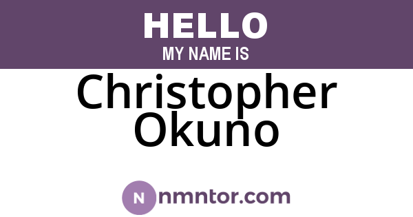 Christopher Okuno