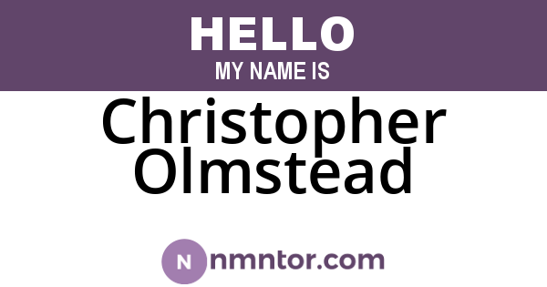 Christopher Olmstead