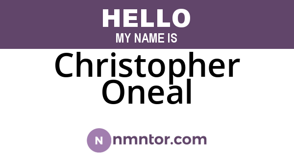 Christopher Oneal