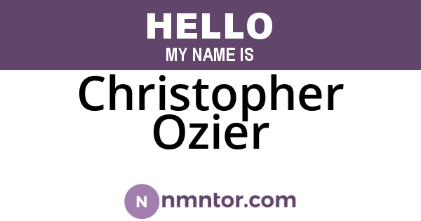 Christopher Ozier