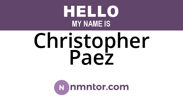 Christopher Paez