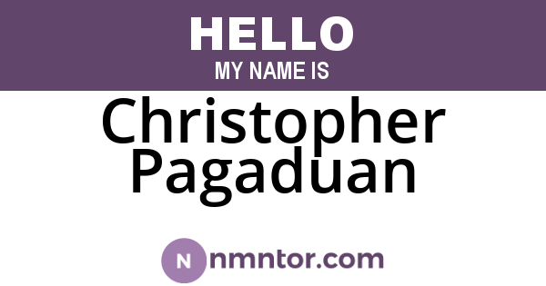 Christopher Pagaduan