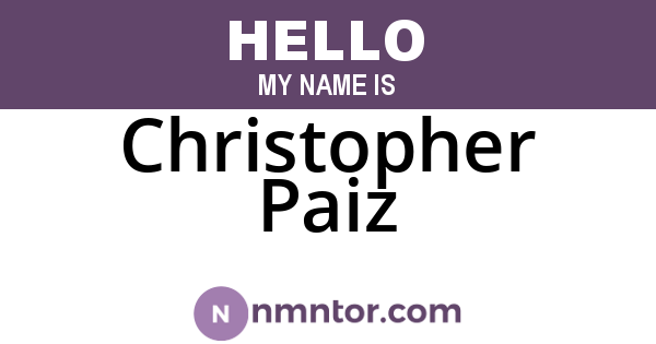 Christopher Paiz