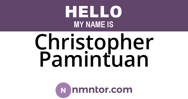 Christopher Pamintuan