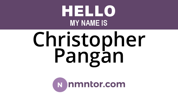 Christopher Pangan
