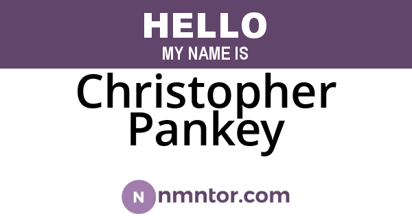 Christopher Pankey