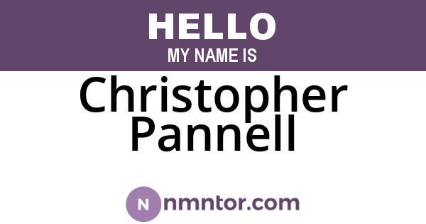 Christopher Pannell